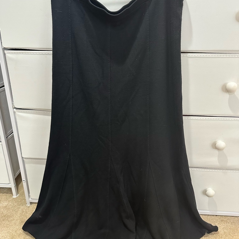 Eileen Fisher Black Asymmetrical Slip Maxi Skirt
